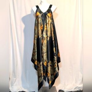 Chic Asymmetrical Black and Gold Dress